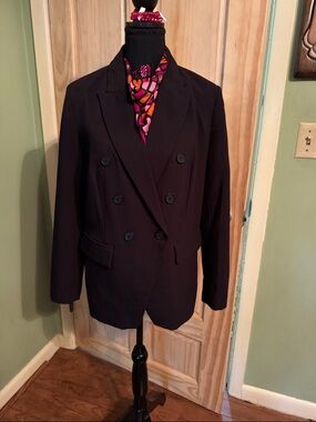 Nine West Navy Suit Jacket Double Breasted
